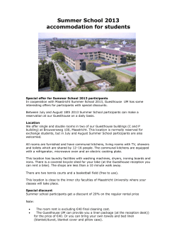 Summer School 2013 accommodation for students