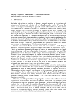 Staging Everyman in 2004 Urbino