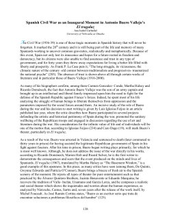 Spanish Civil War as an Inaugural Moment in Antonio Buero