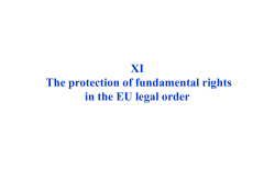 11. The protection of fundamental rights in the EU legal order