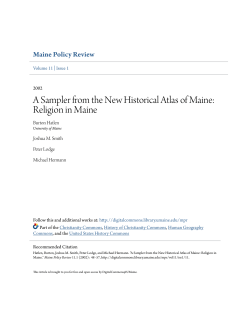 A Sampler from the New Historical Atlas of Maine: Religion in Maine