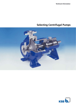 Selecting Centrifugal Pumps