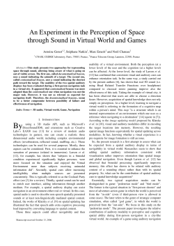 An Experiment in the Perception of Space through Sound in Virtual