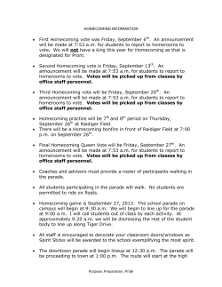 HOMECOMING INFORMATION