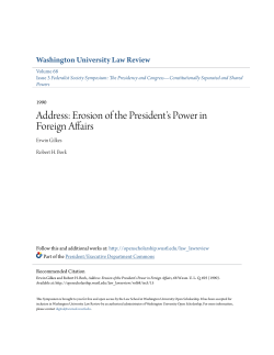Erosion of the President`s Power in Foreign Affairs