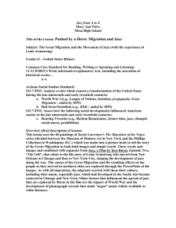 Title of the Lesson: Pushed by a Horn: Migration