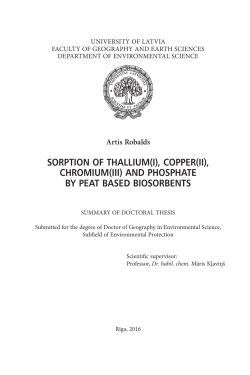 SORPTION OF THALLIUM(I), COPPER(II), CHROMIUM(III) AND