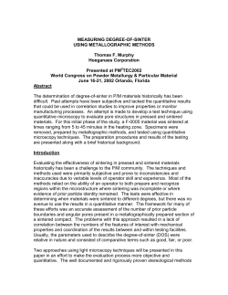 Measuring Degree of Sinter Using Metallographic Methods