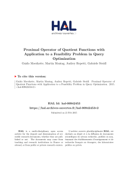 Proximal Operator of Quotient Functions with Application to a