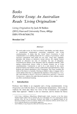 An Australian Reads `Living Originalism`