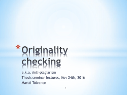 Originality checking