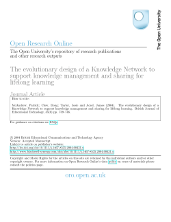 The evolutionary design of a Knowledge Network to support