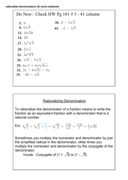 rationalize denominators (5) work.notebook