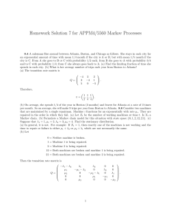 Homework Solution 7 for APPM4/5560 Markov Processes