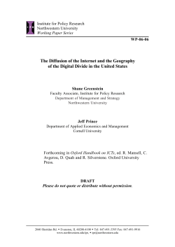 The Diffusion of the Internet and the Geography of the Digital Divide