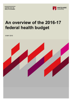 An overview of the 2016-17 federal health budget