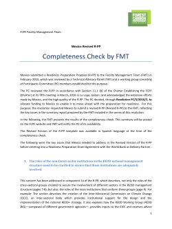 FMT`s Completeness Check - The Forest Carbon Partnership Facility