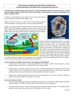 Stated Simply: Developing and Using Models in Middle School A