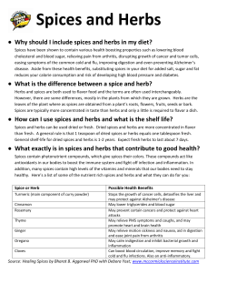 Spices and Herbs