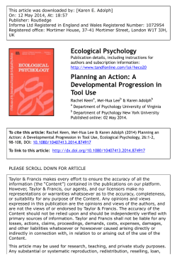 Planning an Action: A Developmental Progression in Tool Use