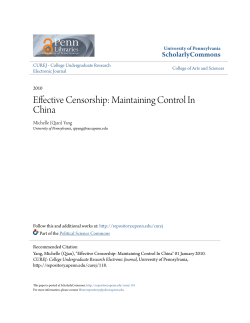Effective Censorship: Maintaining Control In China