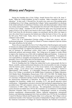 History and Purpose - Grove City College