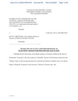 Defendant`s Amended Response to Plaintiffs` Motion for Preliminary