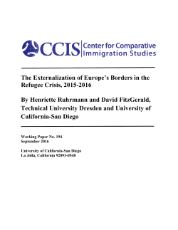 The Externalization of Europe`s Borders in the Refugee Crisis, 2015