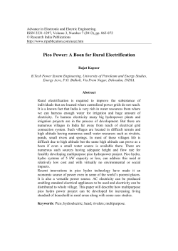 Pico Power: A Boon for Rural Electrification