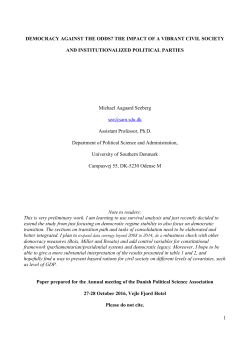 1 DEMOCRACY AGAINST THE ODDS? THE IMPACT OF A
