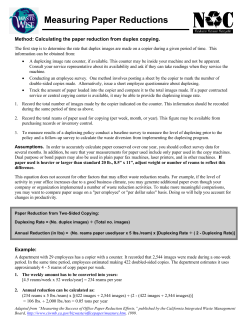 Measuring Paper Reductions - Duplexing