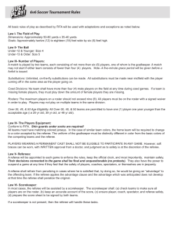 6v6 Soccer Tournament Rules