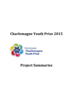 Charlemagne Youth Prize 2015 Project Summaries