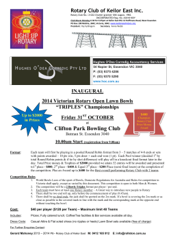 2014 Rotary Triples Bowls