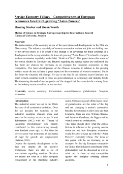 Service Economy Fallacy – Competitiveness of European