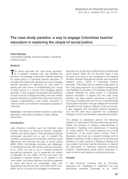 The case study paradox: a way to engage Colombian teacher