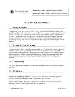 Acceptable Use Policy - Portland State University