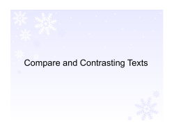 Compare and Contrasting Texts