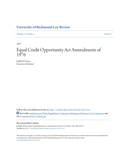 Equal Credit Opportunity Act Amendments of 1976