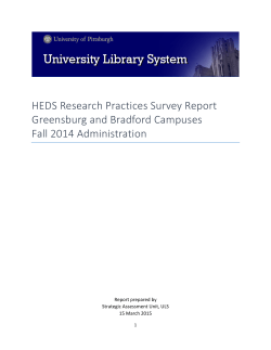 HEDS Research Practices Survey Report Greensburg and Bradford