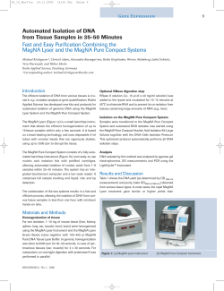 Automated Isolation of DNA from Tissue Samples in