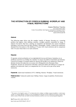 la interacci&oacute;n de los c&oacute;digos en doblaje: juegos de