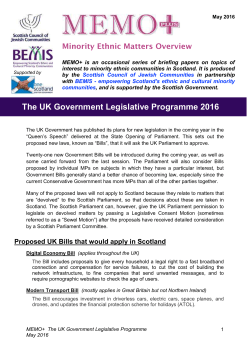 The UK Government Legislative Programme 2016