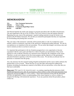 memorandum - Diocese of Brooklyn