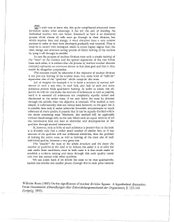 Wilhelm Roux (1883) On the significance of nuclear division figures