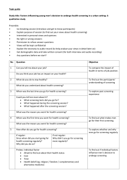 Factors influencing young men`s decision to undergo