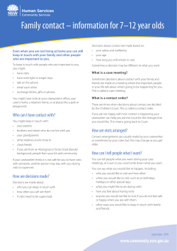 Family contact &ndash; information for 7&ndash;12 year olds