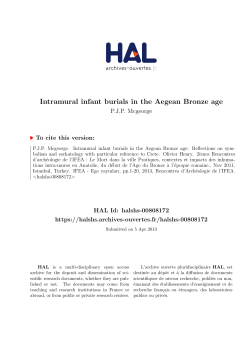 Intramural infant burials in the Aegean Bronze age - Hal-SHS