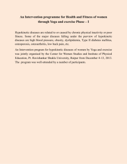 An Intervention programme for Health and Fitness of women through