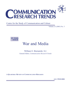 War and Media - Centre for the Study of Communication and Culture